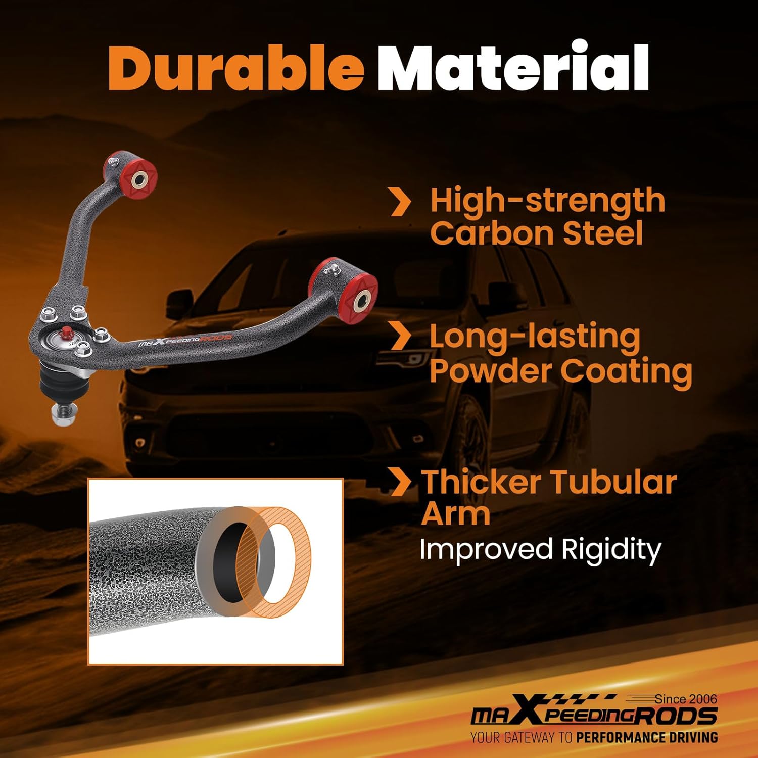 maXpeedingrods for 1-4" Lift Front Upper Control Arms for Jeep Liberty Dodge Nitro 2007-2012, Adjustable Suspension Control Arms