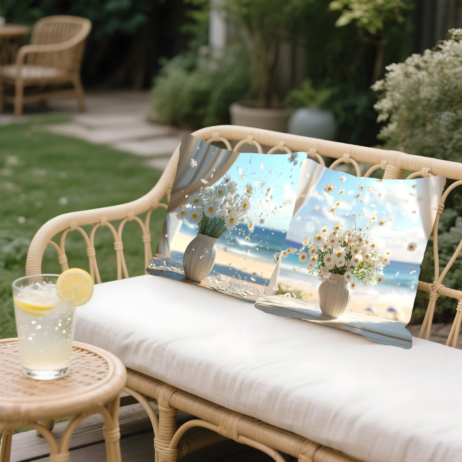 Federe Cuscini Divano 45x45cm, Federa Cuscino Estate Fiori Quadrati Copricuscini Super Morbido Copri Cuscini Per Divano, Cuscino Decorativo da Esterno Giardini, Per Soggiorno Camera Divani Sedie P-470