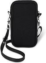 2 Layers Protective Case for Smartphone, Universal Phone Pouch in Durable Neoprene, 7 Inch Portable Protective Case with Shoulder Strap Compatible with iPhone 13 14 15 16, Black