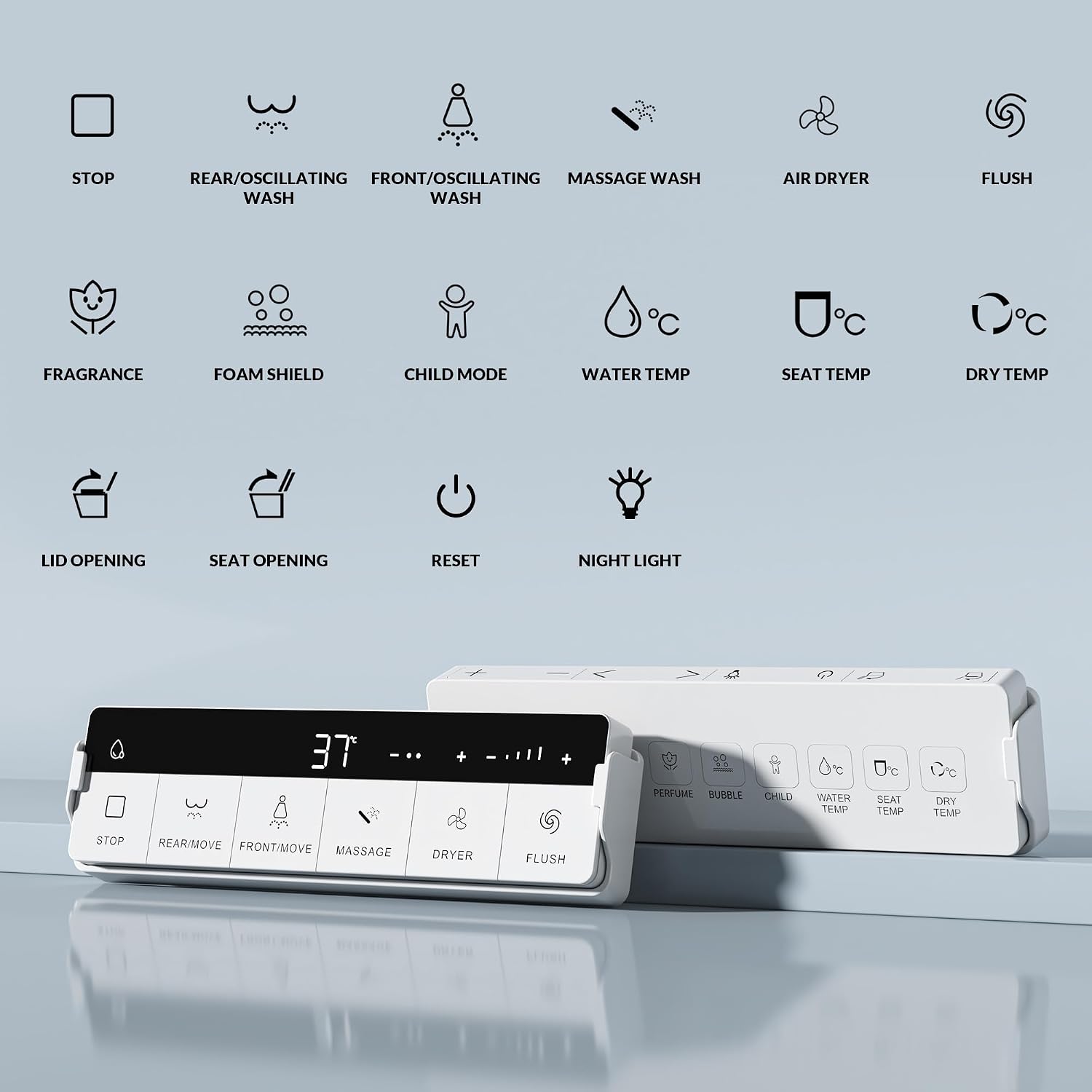 Smart Toilet with Bidet Built-in | Ergonomic Heated Seat | Foam Shield | Auto Open Lid | Instant Warm Wash | Child Mode | Automatic/Backup Flush | Night Light | Family-Friendly | Elongated