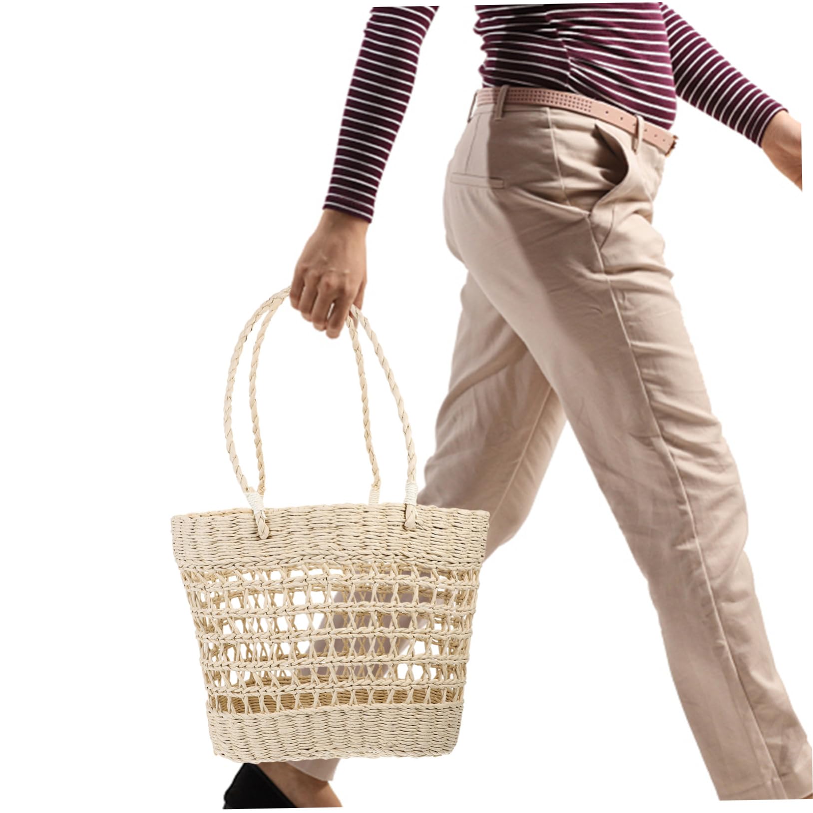 CHILDWEET Bolso de Paja Hueco Bolso de Playa para Mujer de Paja para Vacaciones la Playa