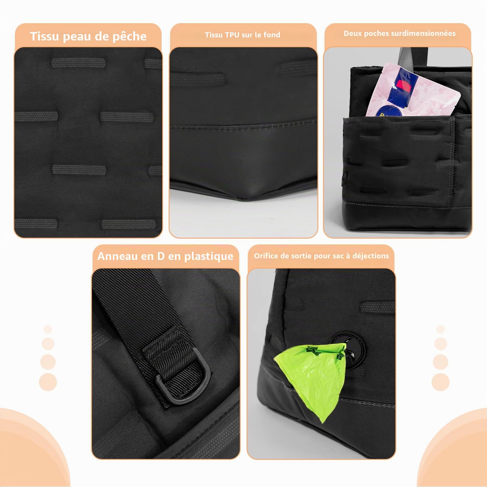 Petsfit Sac Transport Chien, Sac à Main pour Petit Chien Chat Panier Transport Sac de Voyage avec Fermeture à glissière pour Petits Chiens et Chats
