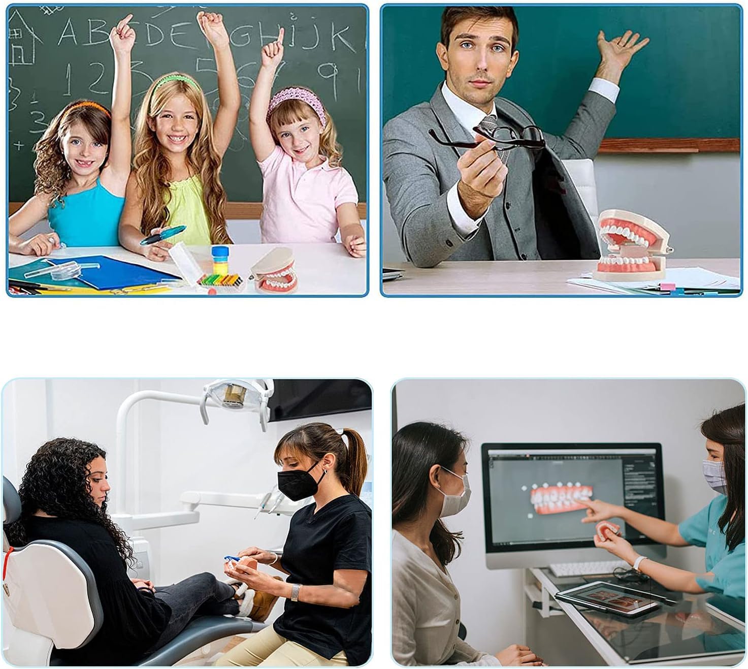 Model Dentystyczny Duplikat Formy, Model Ortodoncji, Model Dentystyczny Cztery Modele Porównawcze Zamków, Trwały Model Standardowy Badania Nauczania Dla Laboratorium