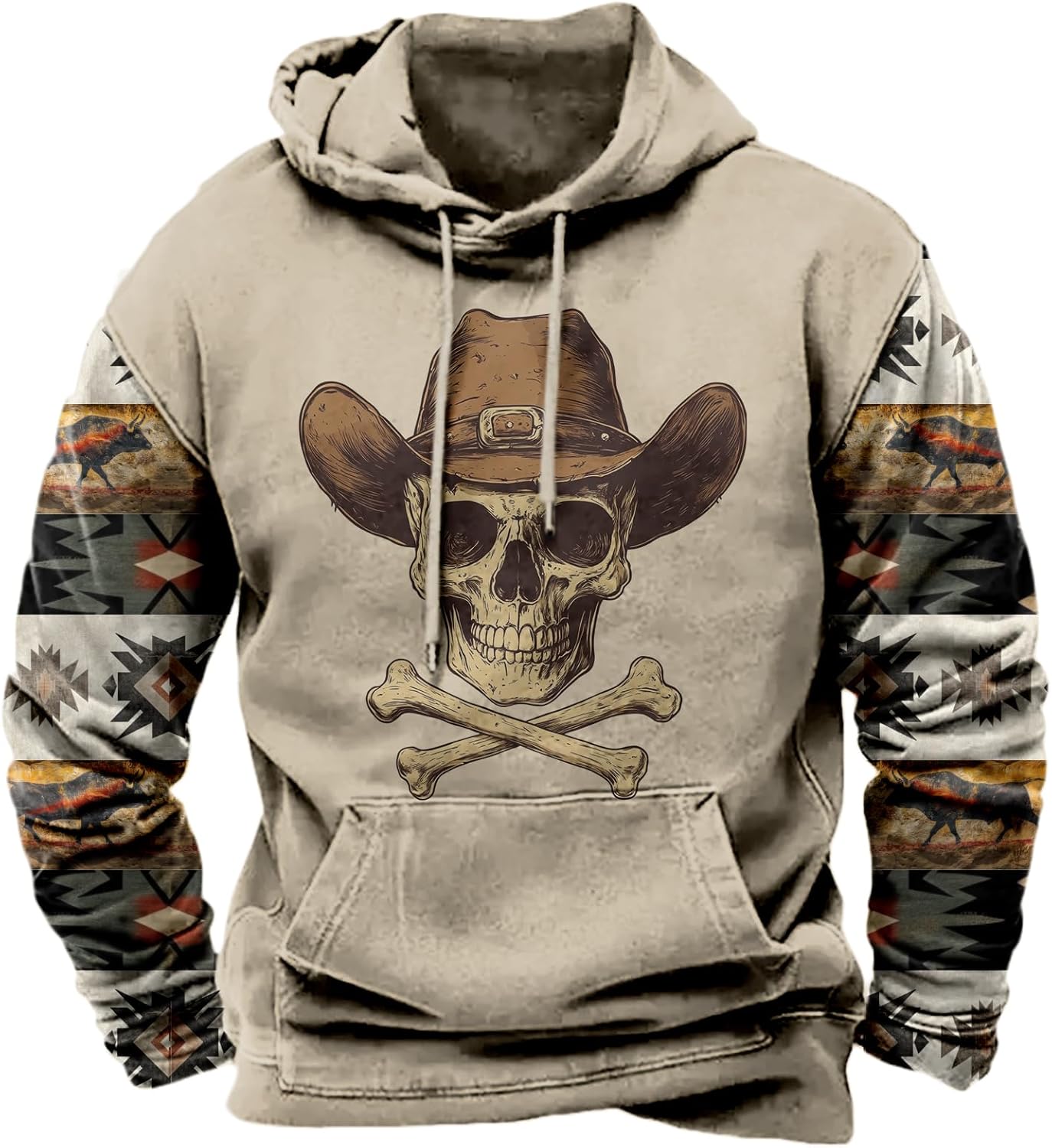 Hoodies For Men Western Cowboy Pullover Big And Tall Comfort Fashion Cool Novelty G...