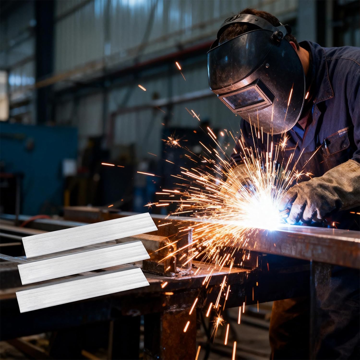 Feelers 6061 Aluminum Bar 5/16" Thickness x 1" Width x 12" Length Aluminum Solid Square Bar, 3 Pcs