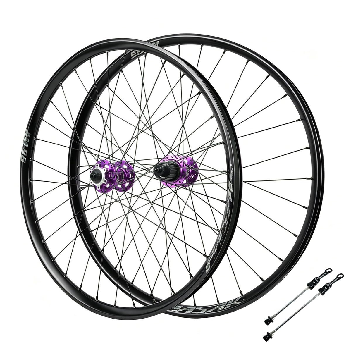 26" 27.5" 29" Sgancio Rapido Set Di Ruote For Mountain Bike 9*100/10*135mm | Adatto A Pneumatici 1,75-2,8", For Cassette A 12 Velocità, 120 Scatti, Freno A Disco, MS Mozzo, Cerchio 32H