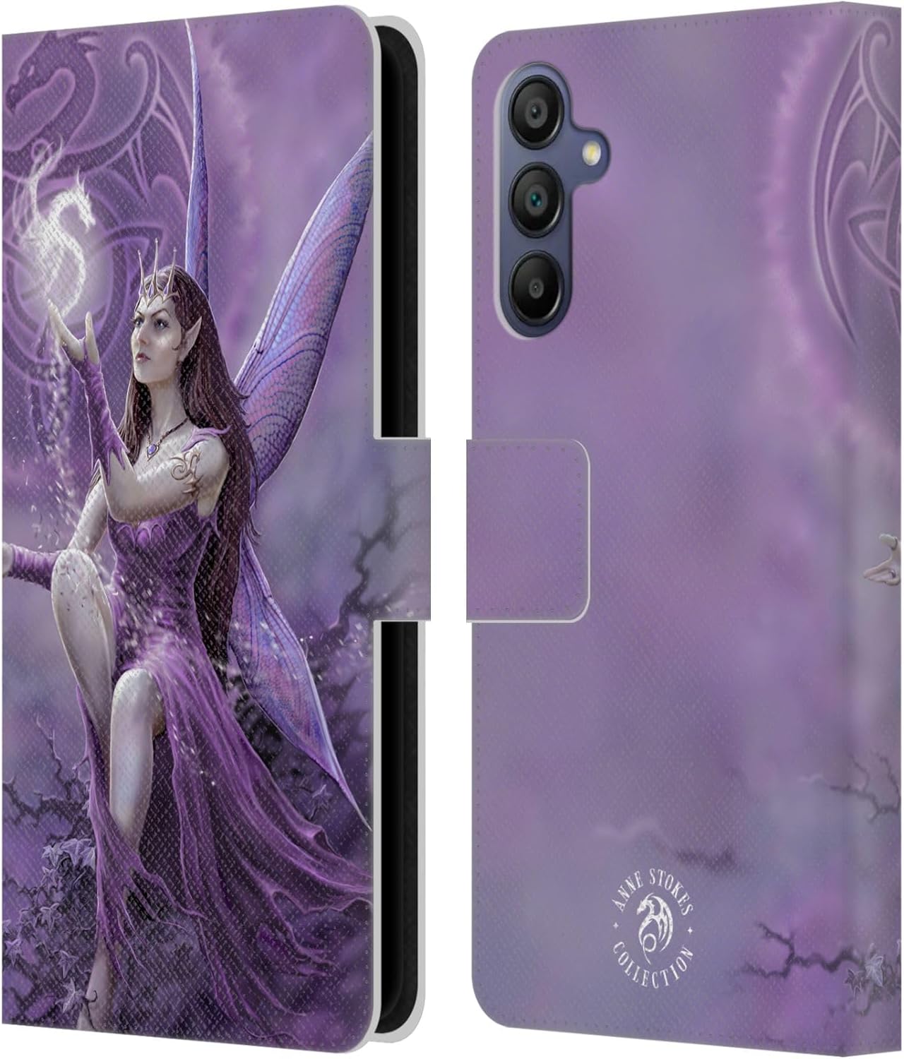 Head Case Designs Officially Licensed Anne Stokes Autumn Fairies Leather Wallet Case Compatible with Samsung Galaxy A15