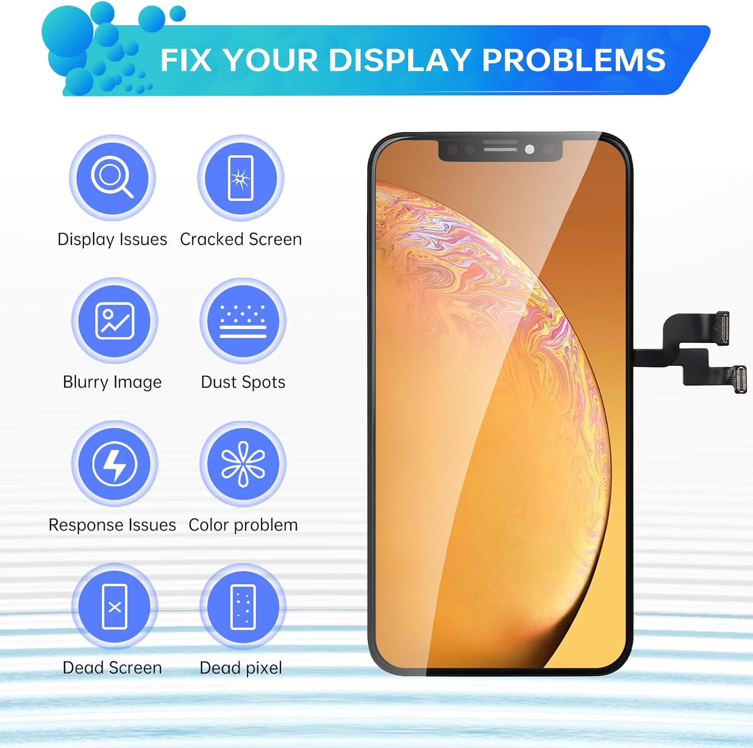 Screen Replacement for iPhone Xs 3D Touch LCD Display Digitizer Full Assembly Repair 5.8" Front Glass Magnet Pad Fix Tools Kit A1920 A2097 A2100