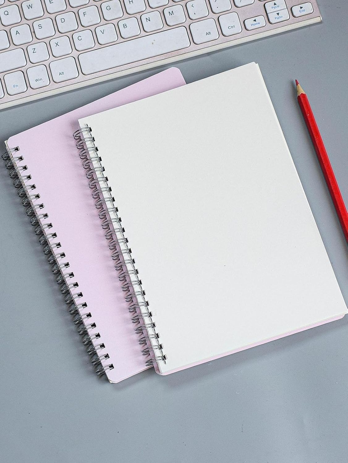 MACRO ECO FRIENDLY WHITE A5 SIZED SET OF 2 WIRO BOUND UNRULED SPIRAL NOTEBOOKS INDIA | THICK COVER WITH HI QUALITY RECYCLABLE & ECO FRIENDLY PAGES