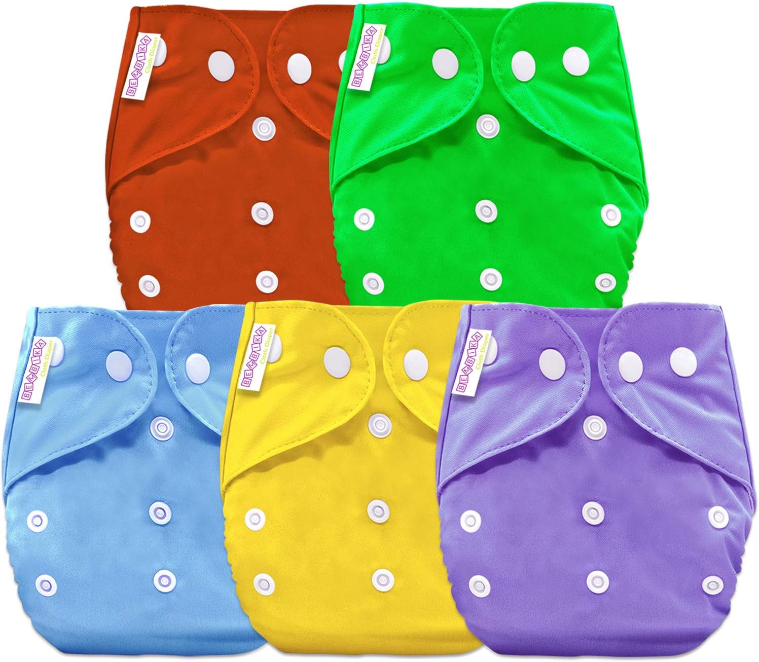 Bembika Baby Pocket Cloth Diapers Reusable Cloth Diapers Washable Adjustable Cloth Diapers One