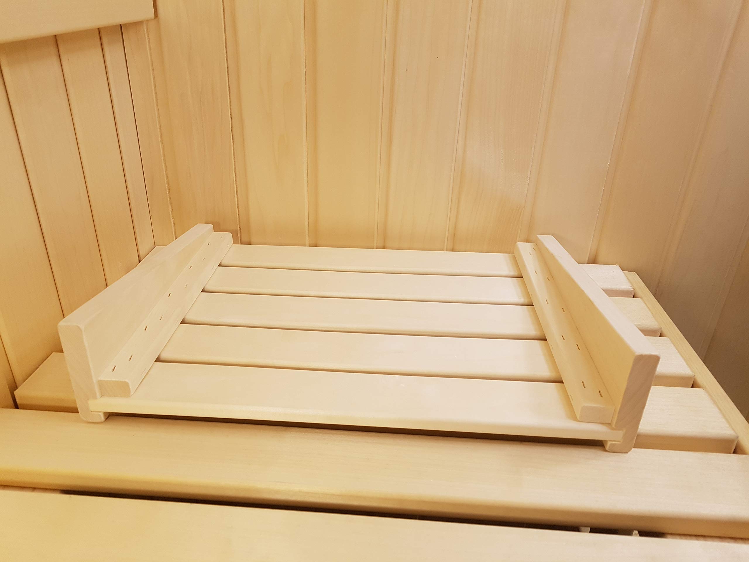 Sauna Kopfstütze J-009 Saunakopfstütze Nackenstütze Beinauflage Saunazubehör Espenholz kein Nadelholz daher ohne Harz und nur wenig wärmeleitend