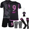 Sidesea Football Kits for Kids, Football Shirts Training Accessories Football Socks Guard Plate Keychain Football Jersey Boys Girls 202324 Home and Away Soccer Jerseys Football Gifts for Boys Girls