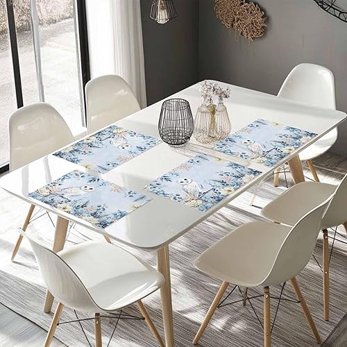 Vista 452 de Juego de 6 manteles individuales rojos para el día de San Valentín, diseño de corazón de San Valentín, resistentes al calor, lavables, manteles