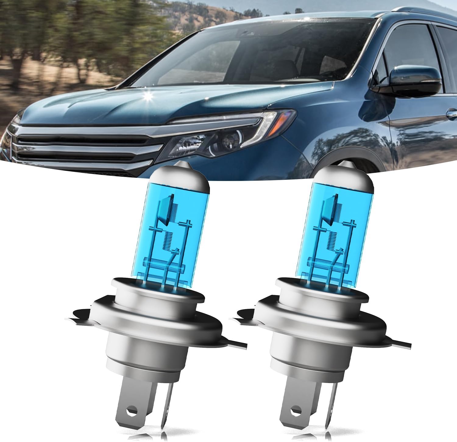 Headlights Fit For Honda Pilot 2003-2005 Halogen Headlight Bulbs,9003/H4/HB2 High/Low Beams Bright Light Combo Kit,Plug & Play,pack of 2 (Honda Pilot 2003-2005)