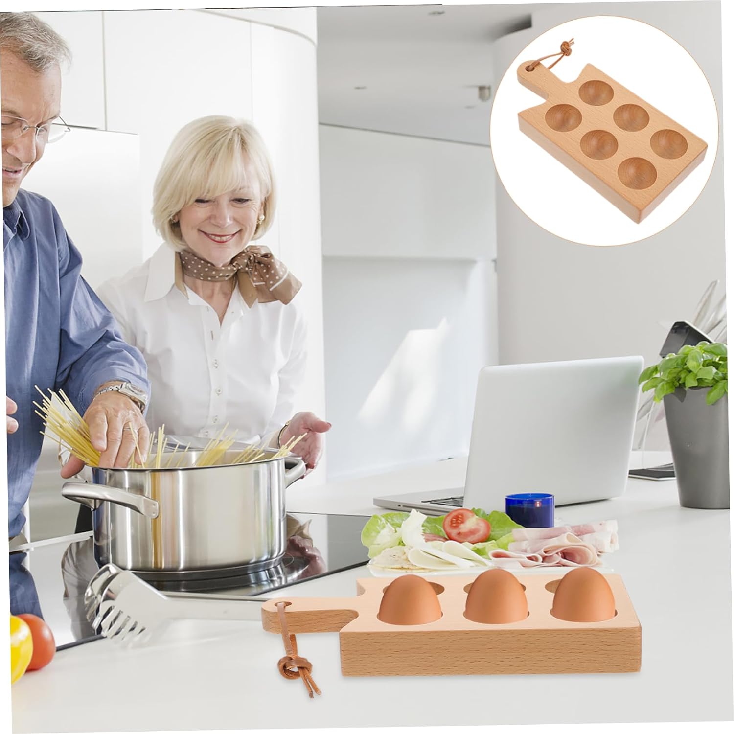 HOMSFOU Egg Storage Box Multi-Slots Egg Holder for Fridge Kitchen Countertop Desktop Rack Simple Organizer for Neat Storage 8.66 X 4.33 X 1.06 in