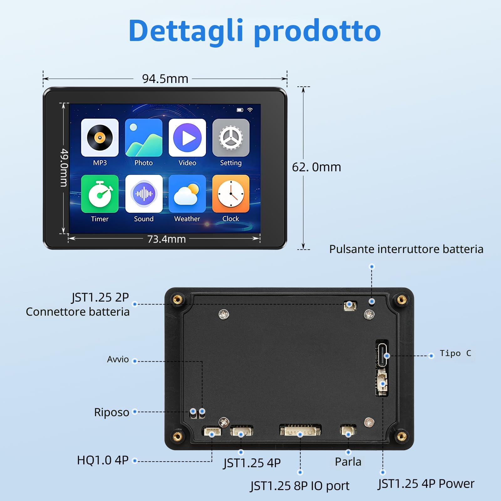 Diymore per ESP32-S3 Bluetooth WiFi con Scheda di Sviluppo Display,Modulo di Visualizzazione Touch Screen da 3,5 Pollici 320 * 480 Pixel