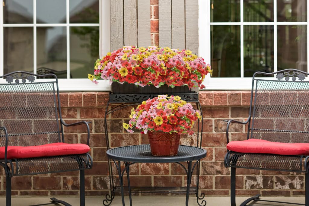 Homcomodar 12 bundels kunstmatige lavendelbloem plastic UV-bestendige buitenplant struik nep groen plant bloemen voor tuin tuin veranda raam binnen buiten decoratie (paars