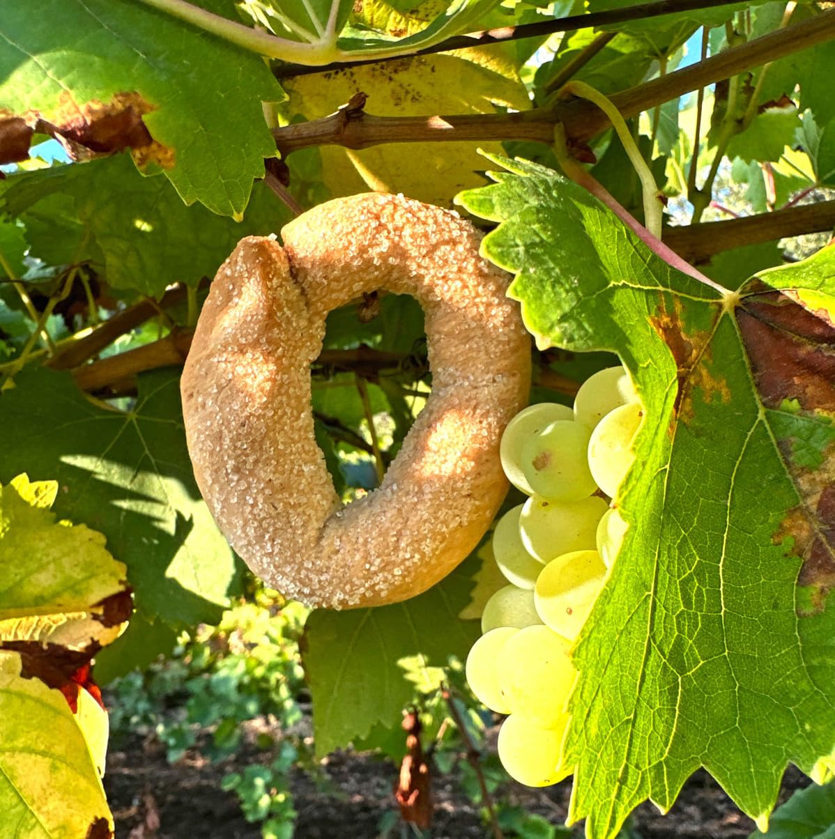 Ciambelle al vino bianco Artigianali, pack da 4 da 250 gr, biscotti Senza olio di Palma, Senza conservanti, Ricetta tipica dei Castelli Romani, 80 Fame Ariccia
