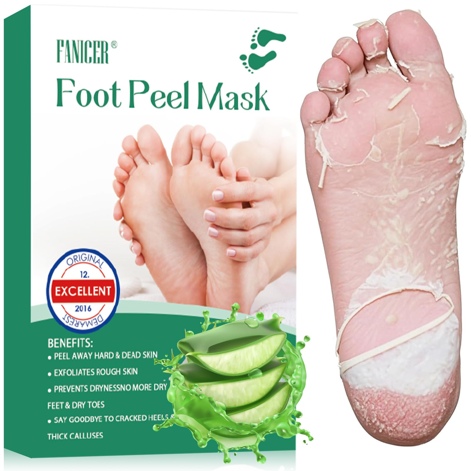 2 Paia Maschera Piedi, Maschera Piedi Esfoliante, Rimuovere Calli e Pelle Morta, Riparazione Per Tallone Ruvido, Aloes