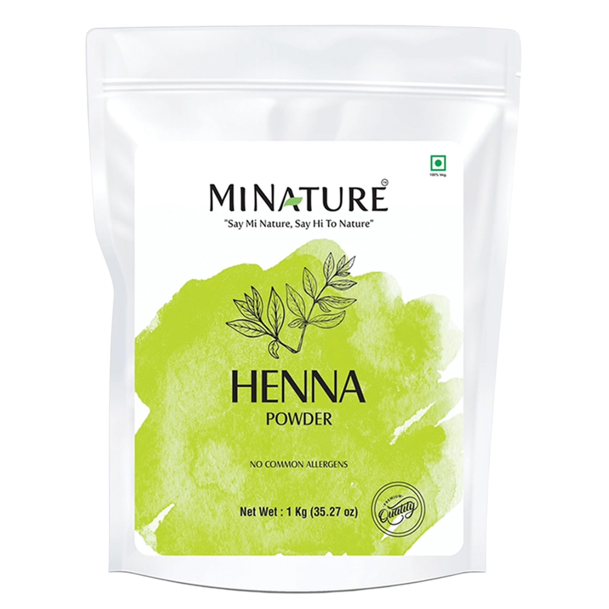 Mi Nature Pure Henna Powder (Lawsonia Inermis) 1Kg - Natural Plant-Based Hair Coloring & Conditioning Treatment - Herbal Hair Care Formula - No Added Preservatives