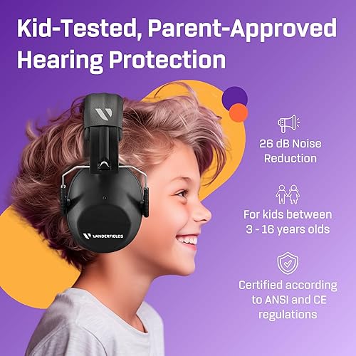 Vista 58 de Vanderfields Kids Ear Protection Earmuffs - Noise Cancelling Headphones for Kids, Autism, Toddler, Children