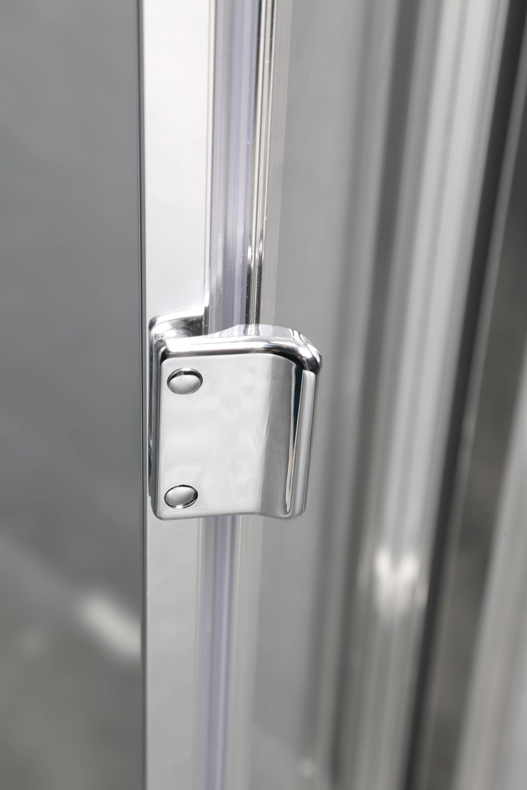 GME - Mampara Ducha Frontal Cromo 1 Puerta Corredera Plegable 70cm | Mampara de Cristal con Ancho Adaptable, Perfilería de Aluminio con 195cm de Altura y Cristal Templado Antical 4mm