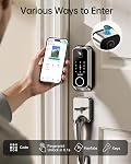 Smart Front Door Lock Sets: 2K HD Camera Lock with Doorbell Kits, Hornbill Fingerprint Keyless Entry Door Lock with Handles, WiFi Deadbolt(only 2.4G) for Remote Control, APP/Alexa/PIR, Silver