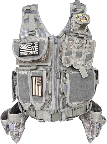 Spec Ops Tool Gear SF-18 Delta 2.0 Tactical Tool Vest & Belt Modular MOLLE Work Vest with Multiple Tool Pouches & Weight-Dispersing Design | Medium | Digital Camo
