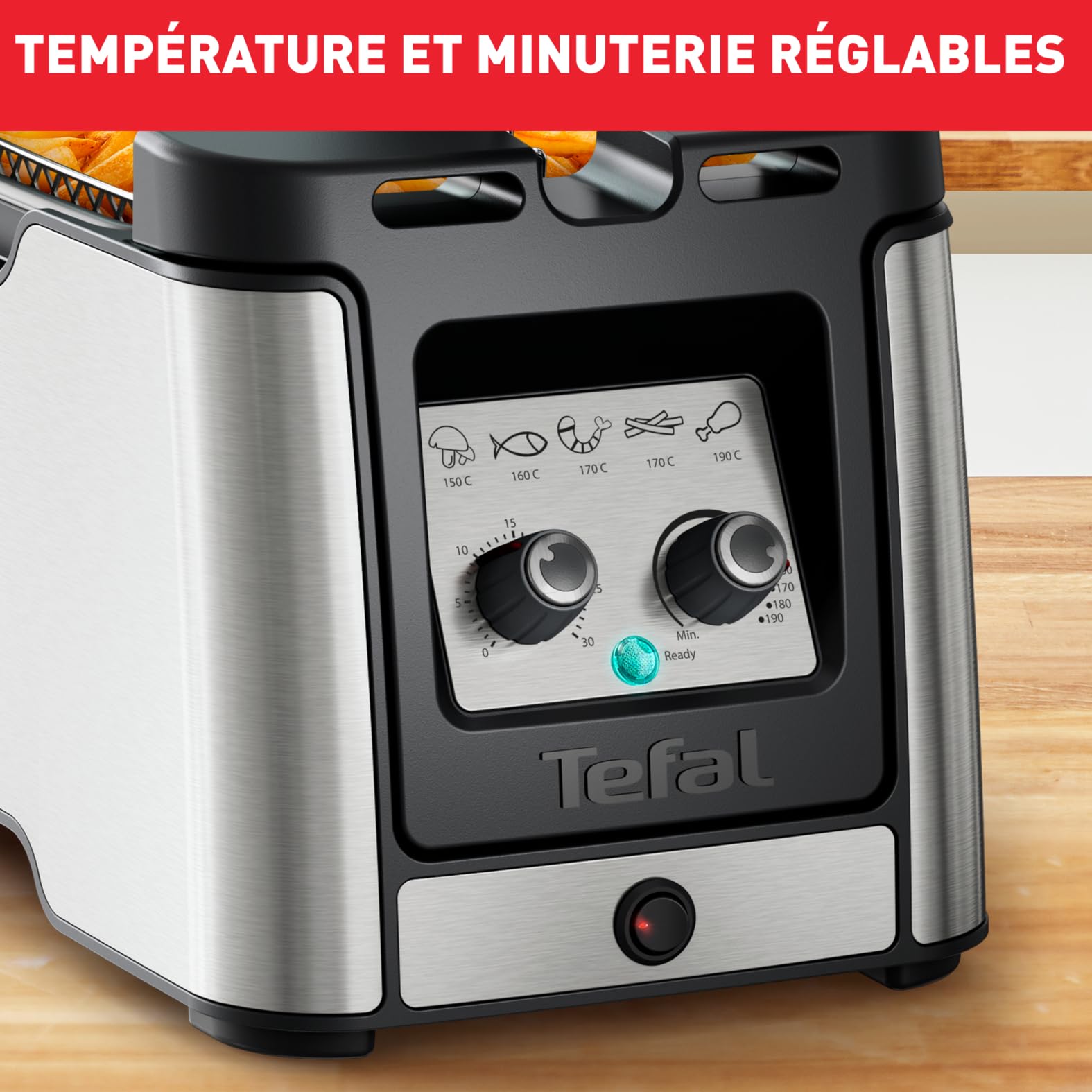 Tefal Clear Duo Friteuse bain d’huile, Moins de fumée et d'odeurs, Hublot anti-buée, Température réglable, Minuteur de 30 min, Grande capacité, Éléments amovibles compatibles lave-vaisselle FR600D10