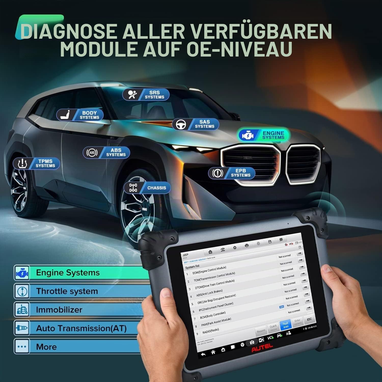 Autel MaxiSYS MS908S PRO II Diagnosegerät Auto: Aktivtest, 38+ Reset | J2534 Steuergeräte Programmierung Codierung Anpassung wie Elite II PRO, Upgrade des MK908P II Reprogram Tool, AutoScan 2.0