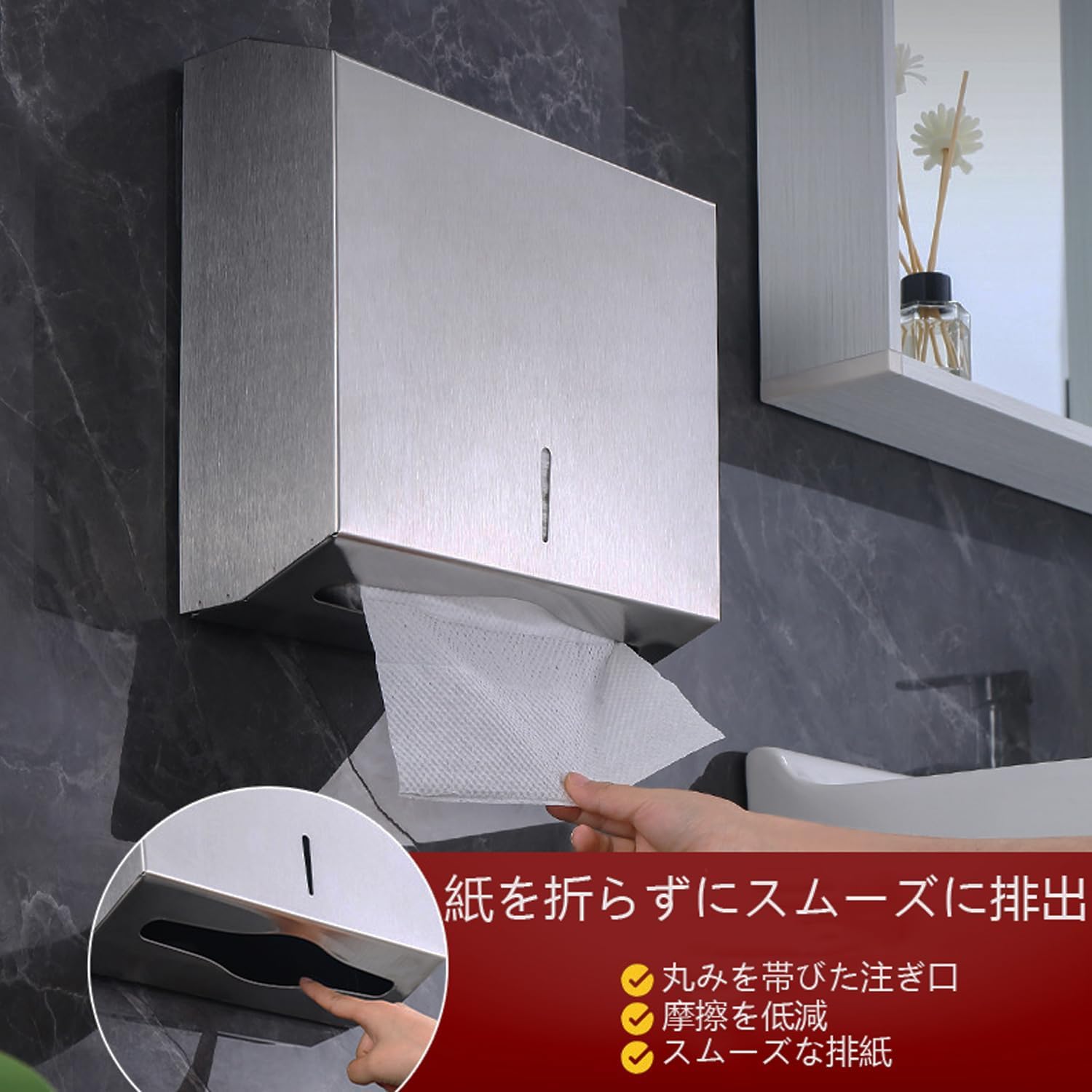 Amazon.co.jp: uyoyous ペーパータオルホルダー 壁掛け ステンレス製