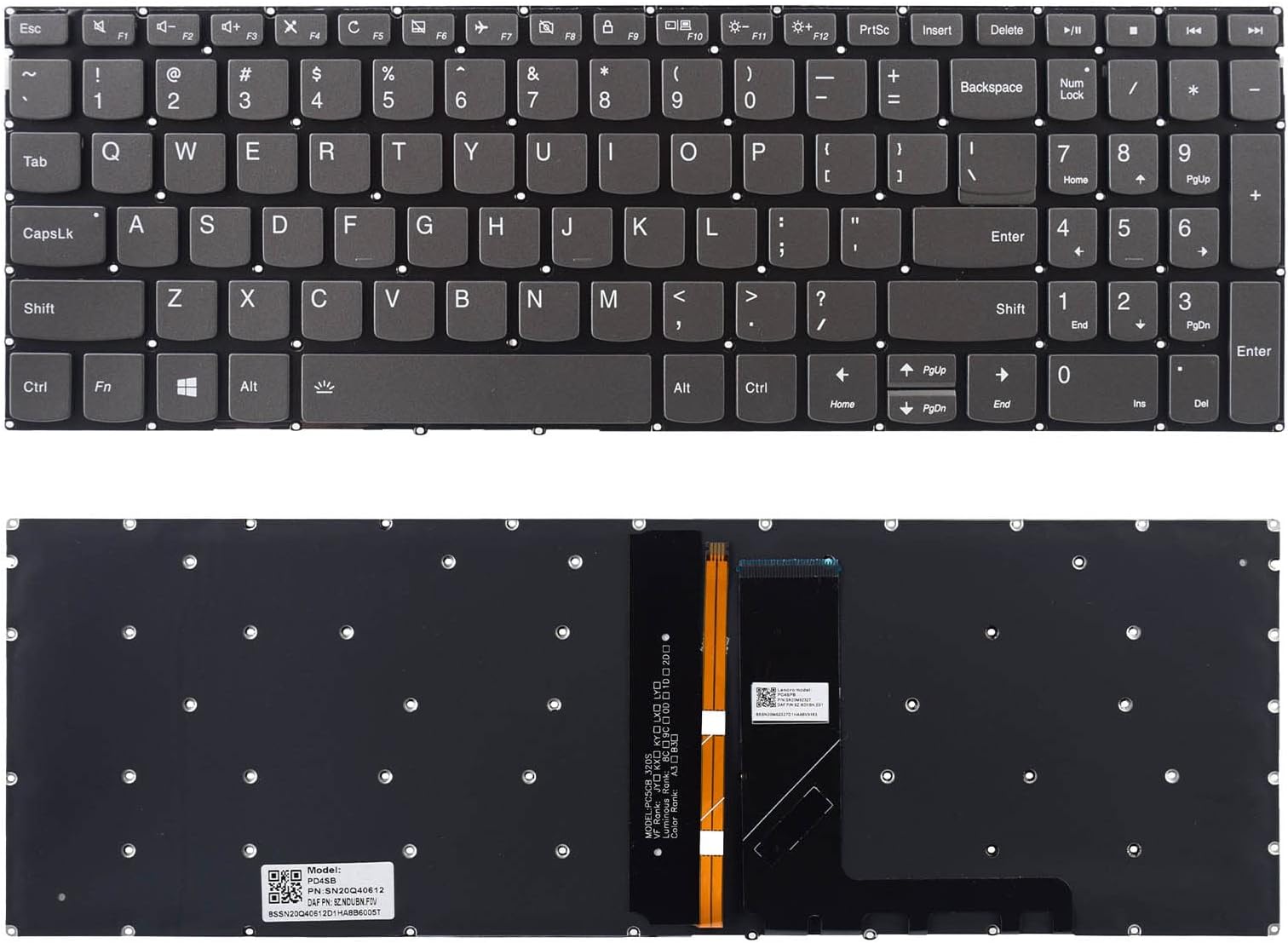 Replacement Keyboard with Backlight Compatible with Lenovo Ideapad 3-15ADA 3-15ARE 3-15IGL 3-15IML 330S-15ARR 330S-15AST 330S-15IKB S340-15API S340-15IWL.V130-15IGM