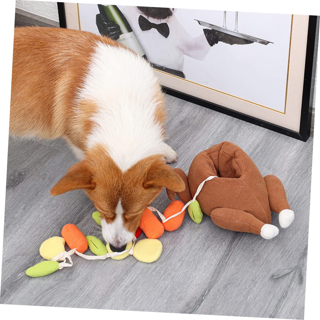 minkissy 2pièces Jouet Interactif pour Chien Forme De Dinde Jouet à Renifler Peluche pour Et pour Chiens pour Entraînement Mastication des Animaux De Compagnie