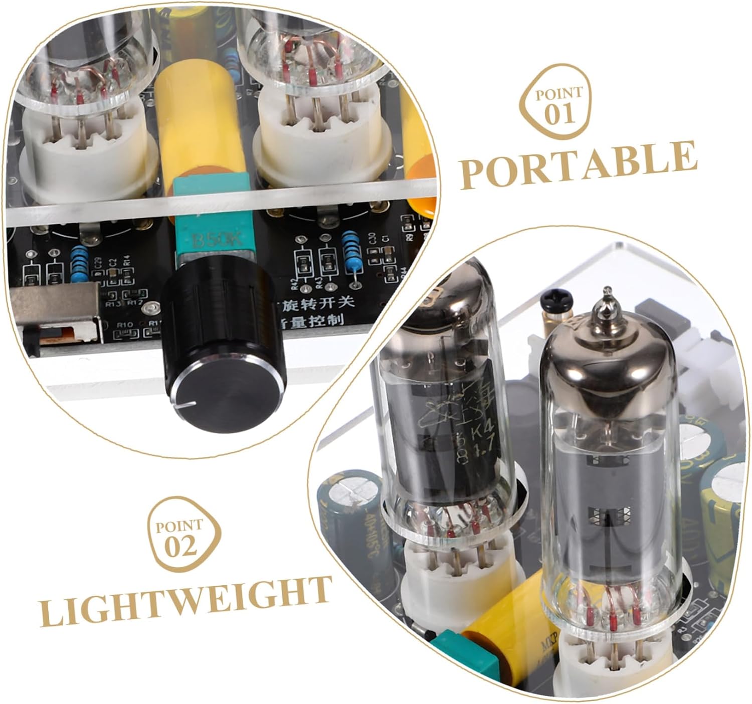 Gadpiparty Vacuum Tube Phono Preamp for Turntable HiFi System HiFi Audio Preamplifier for Home Theater Low Noise Power Supply