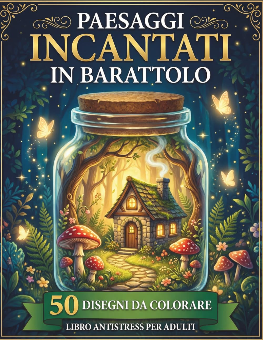 Paesaggi Incantati in Barattolo: 50 Disegni da Colorare – Antistress per Adulti
