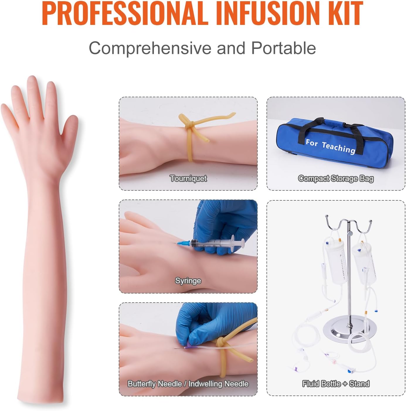 Happybuy Phlebotomy Practice Kit - IV Venipuncture Training Set with Bag, for Learners and Experts