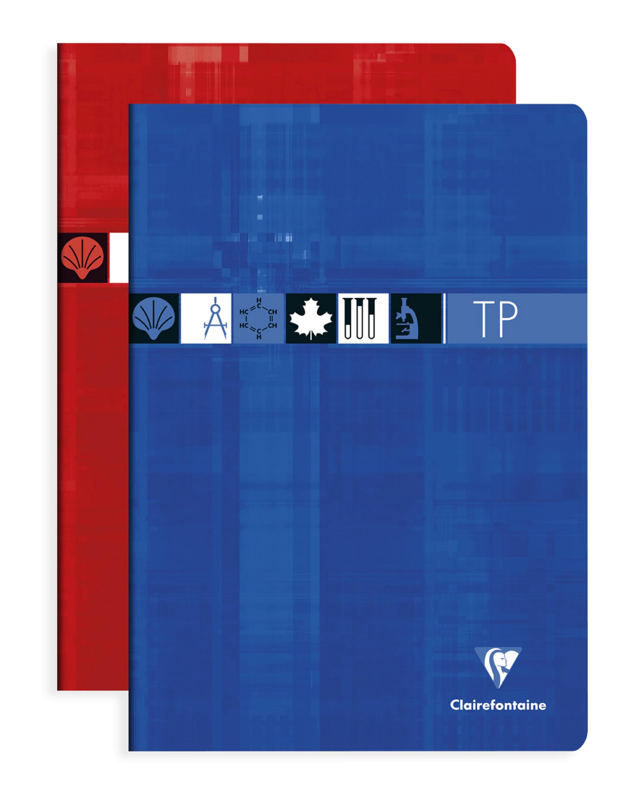 Clairefontaine 3147C Set of 5 Stapled Exercise Books - A4 21x29.7 cm - 120 Seyes Ruled Pages 90 g and Plain 125 g - Laminated Card Cover - Random Colours