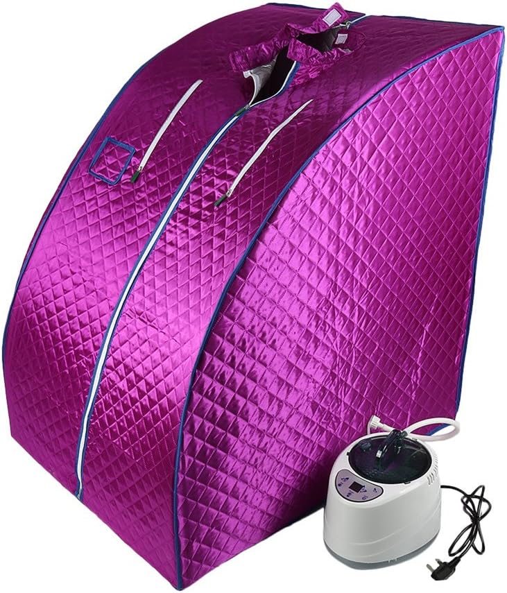 TUREFANS Portable Home Steam Sauna Spa & Chair Weight Loss Slimming Bath Indoor Beauty (Purple)