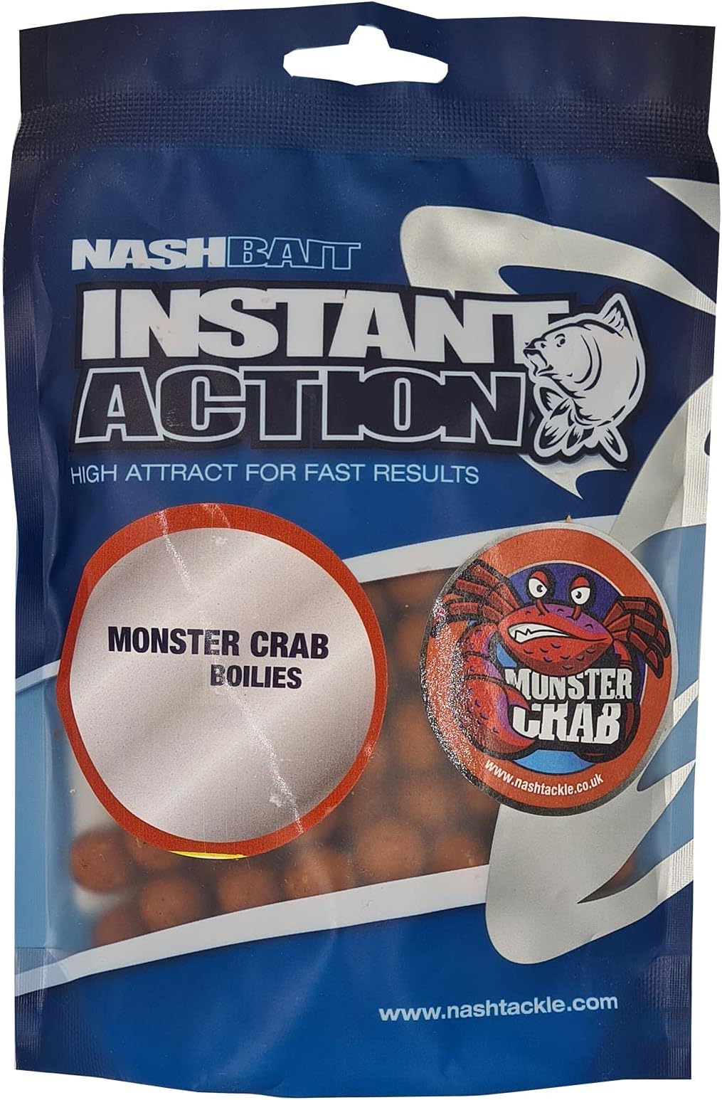 Nash Bait Instant Action Boilies 1kg: Monster Crab: 15mm