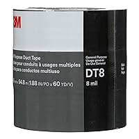 Vista 3 de 3M Cinta adhesiva DT8, paquete de 3, resistencia industrial, multiuso, cinta de color negro, 1.88 pulgadas x 60 yardas, desgarro a mano, adhesivo