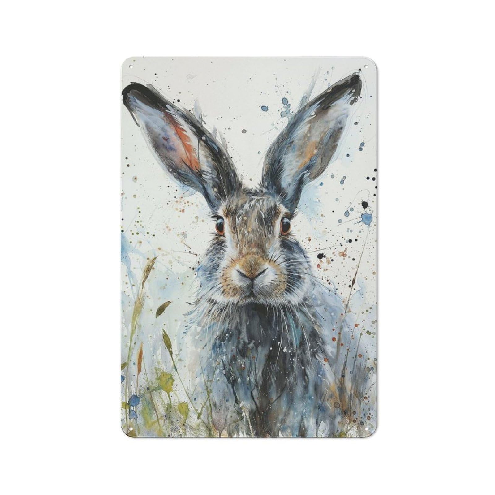 Junmoney Splash Of Hare Vintage Vintage Metal Sign 30X20cm Featuring Room Wall Plaque For Flat, Dorm Room, Lounge Or Cafe