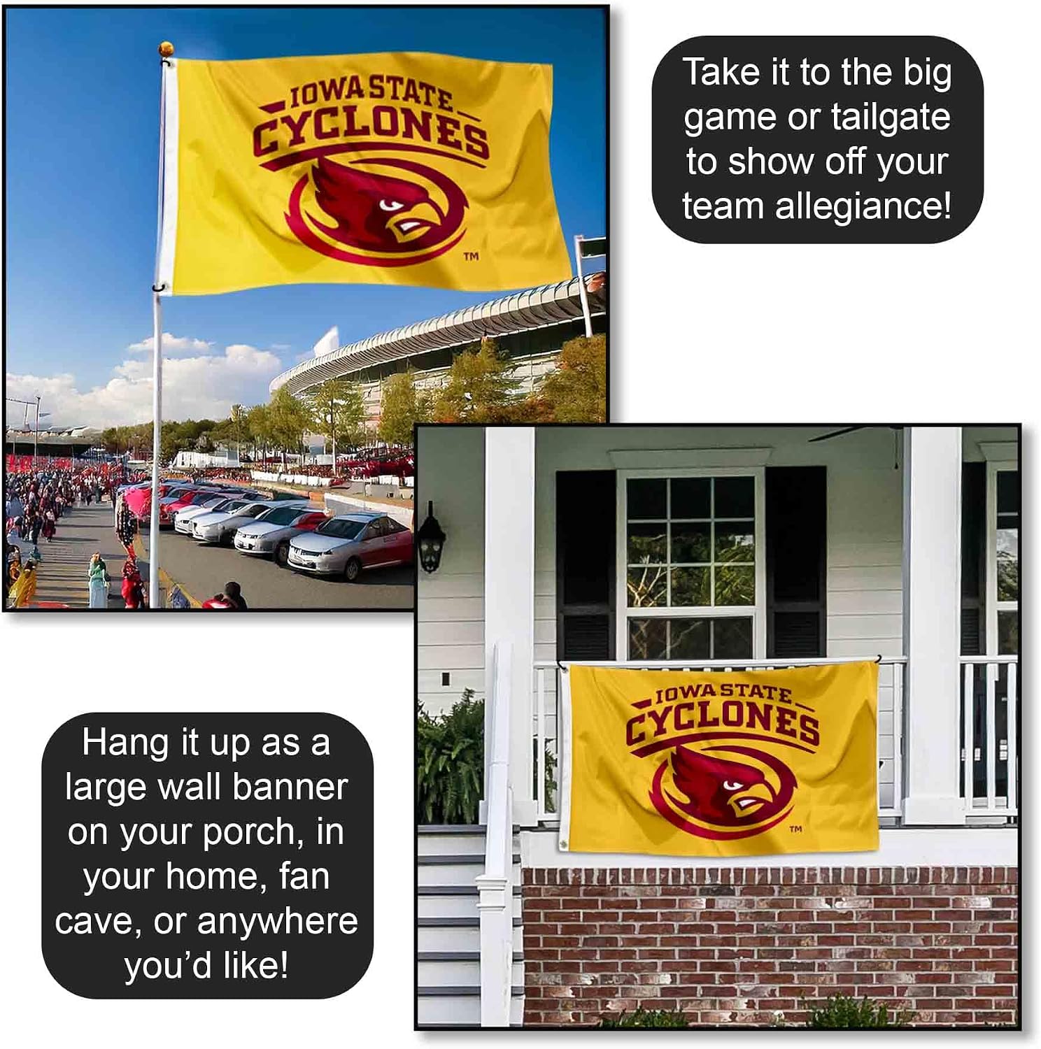 Iowa State Gold Flag Large 3x5