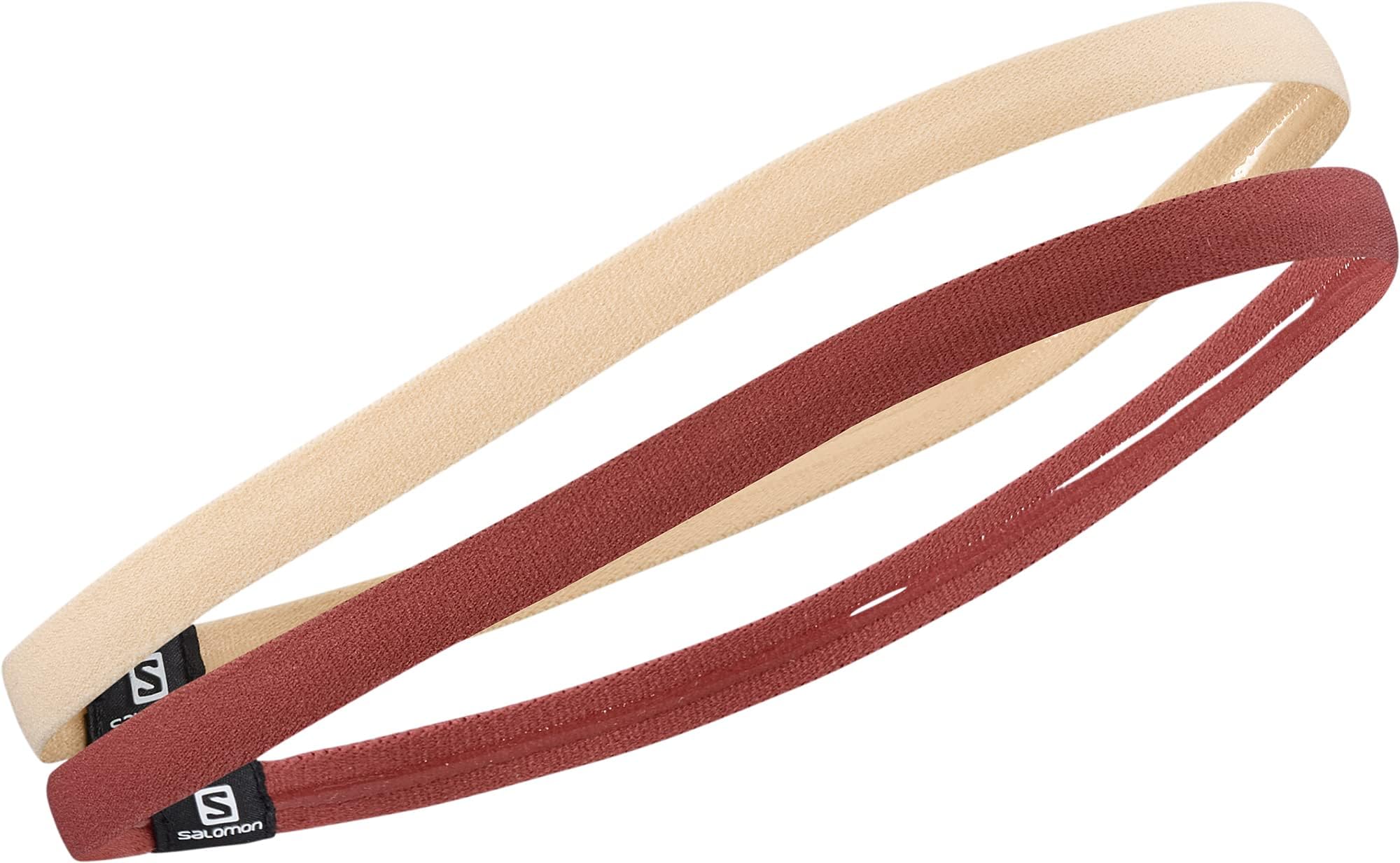 SALOMONHAIRWAYS BANDS X2 AERO, Women's Sport Headband, Ideal for Running and Yoga, Apricot Ice, Pack of 2