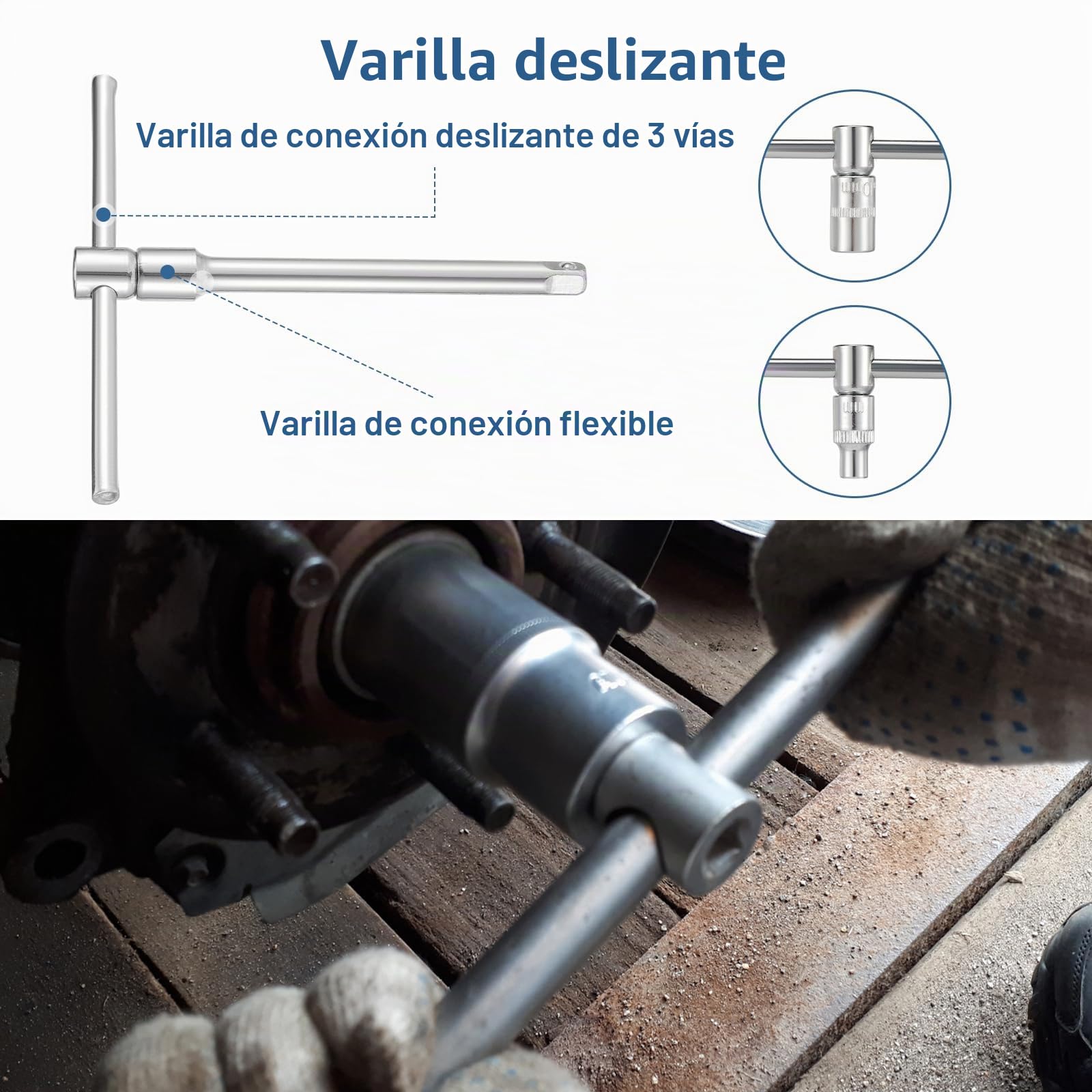 HSEAMALL Juego de llaves de carraca 1/4" y 1/2", 108 piezas, carraca reversible y puntas
