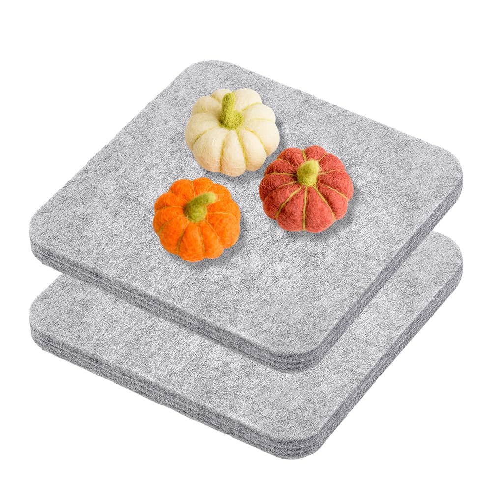 UNICRAFTALE Wool Needle Felting Pad Square Light Grey Sponge Pad Thick and Firm Woolen Block Wool Pressing Mat for Quilting Felting Isolated Heat Ironing Supplies 15.1x15.1cm