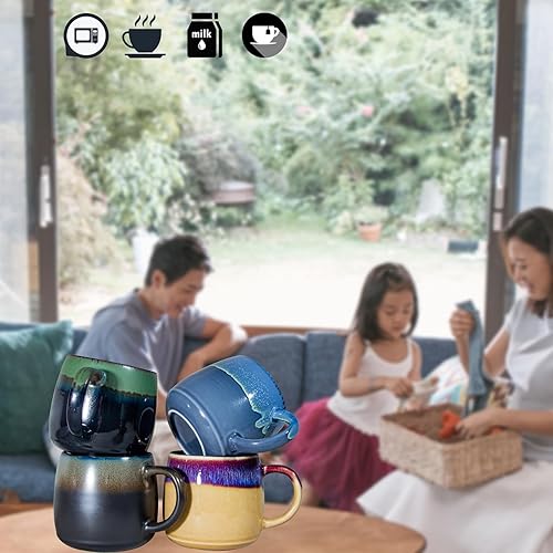 Miniatura 6 de Tazas de café grandes de cerámica, tazas de café de cerámica de gran tamaño de 20 onzas, hechas a mano, tazas de té grandes de cerámica para oficina