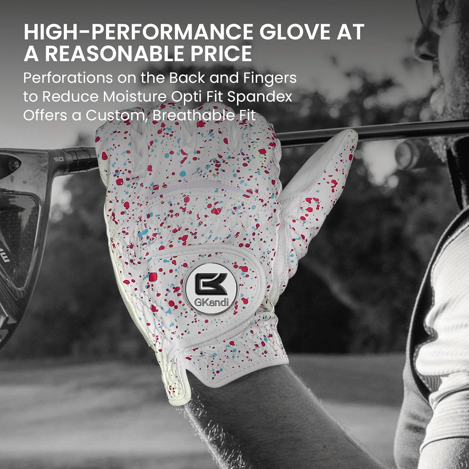 Golf Gloves Men Right Handed Golfer Left Hand Leather Stylish Value 2 Pack with Ball Marker, Mens Golf Glove All Weather Grip, Size Small Medium ML Large XL - Image 3