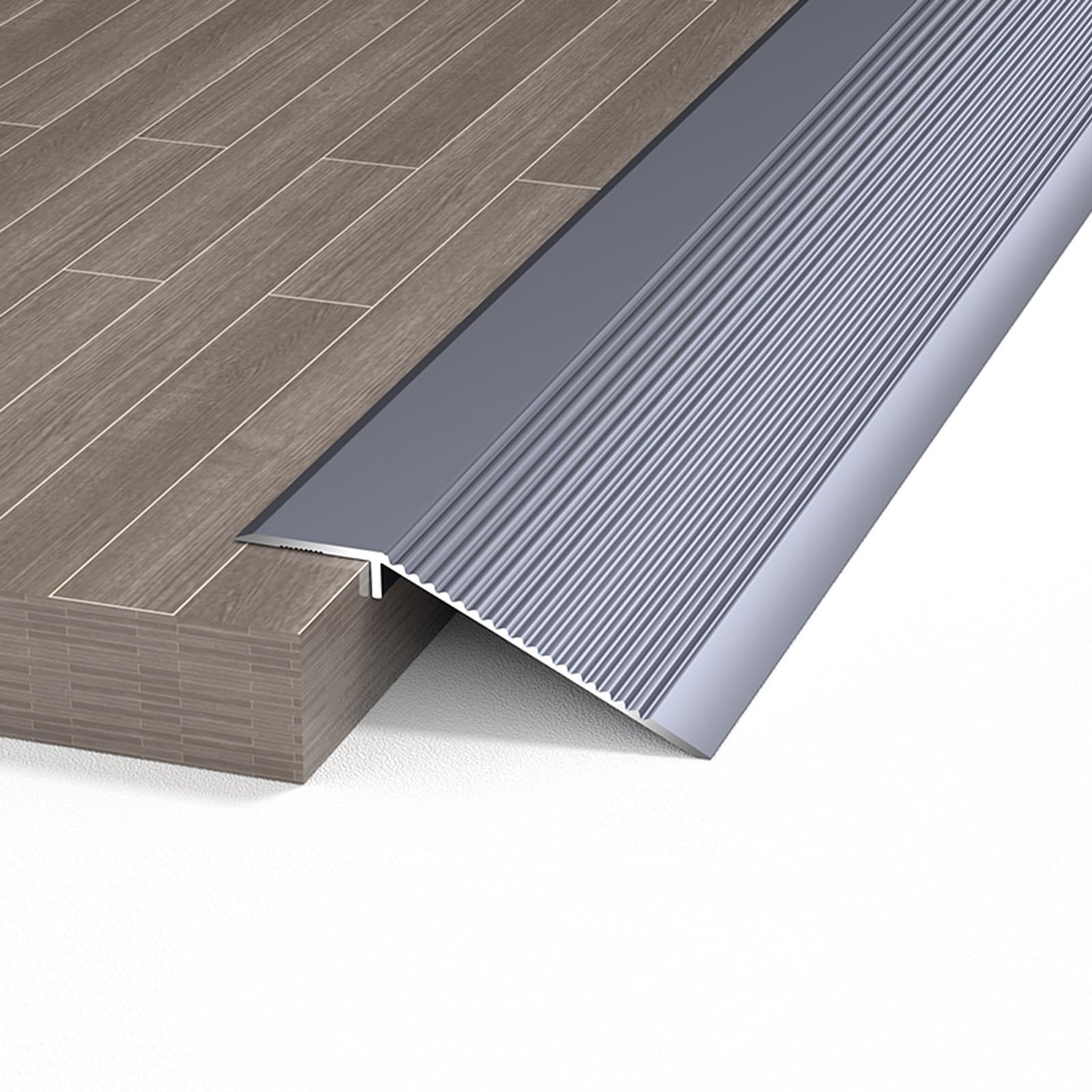 Perfil De Transición De Aluminio, Suelo Tira De Transición De Piso Aluminio, Perfil De Transición Tapajuntas Suelo, para Transiciones De Umbral con Una Altura De 10-35 Mm(Grey,900cm(90x10))