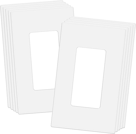 ENERLITES Screwless Decorator Wall Plates Child Safe Outlet Covers, Size 1Gang 4.68" H x 2.93