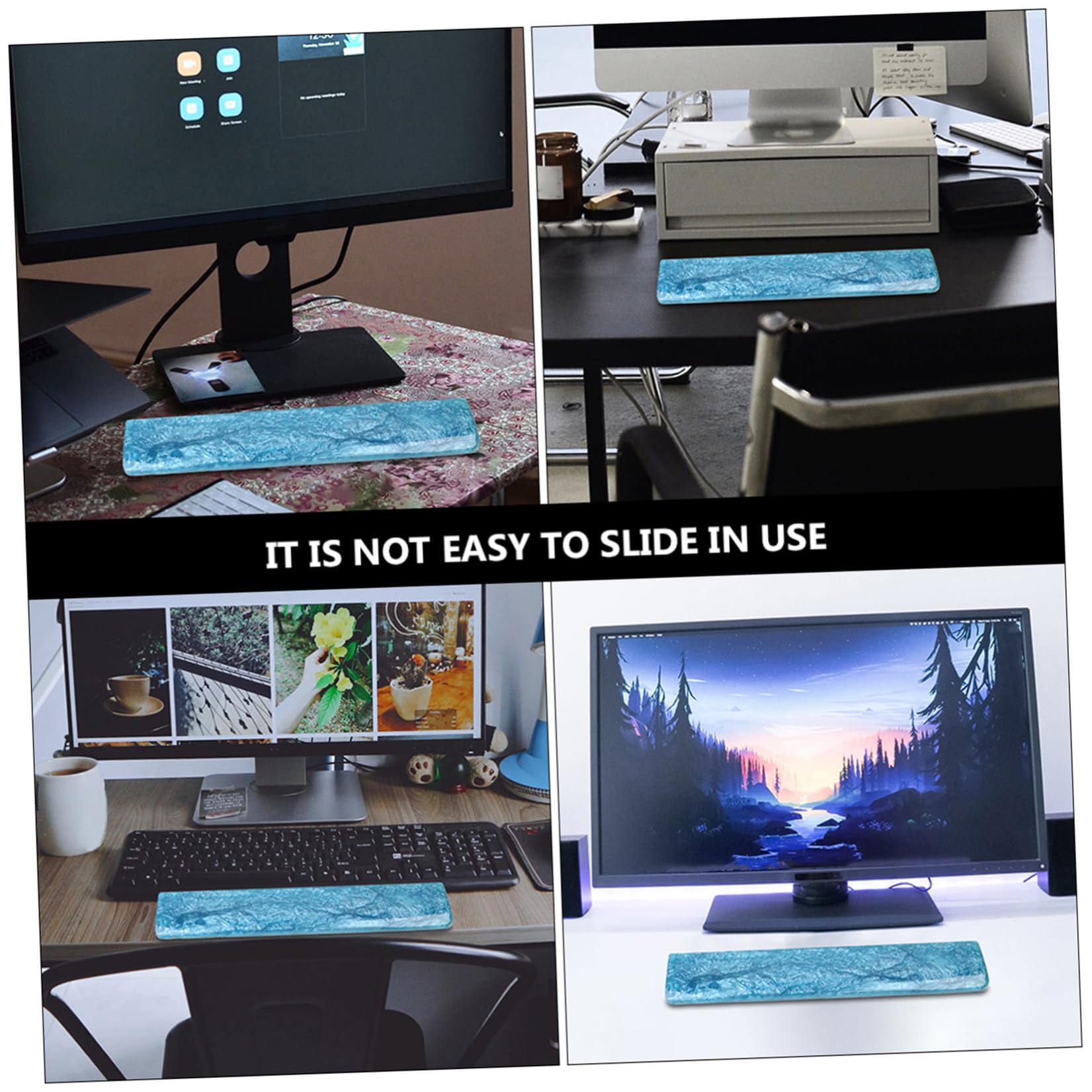 Reposamuñecas Ergonómico para Epoxi de 61 Resina Azul Teclado